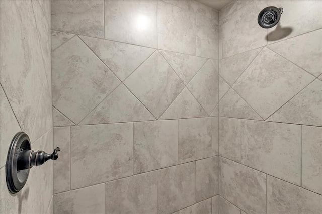 interior details with tiled shower