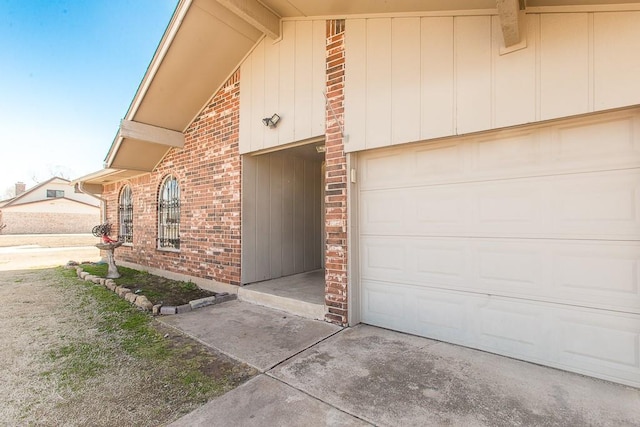 view of property exterior featuring brick siding