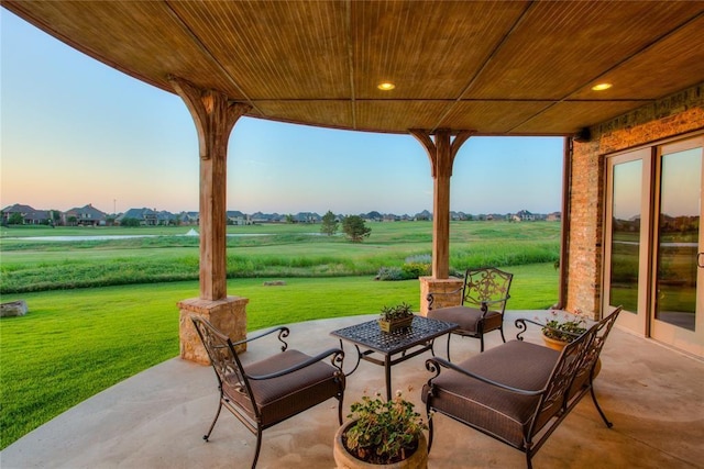 view of patio with a rural view