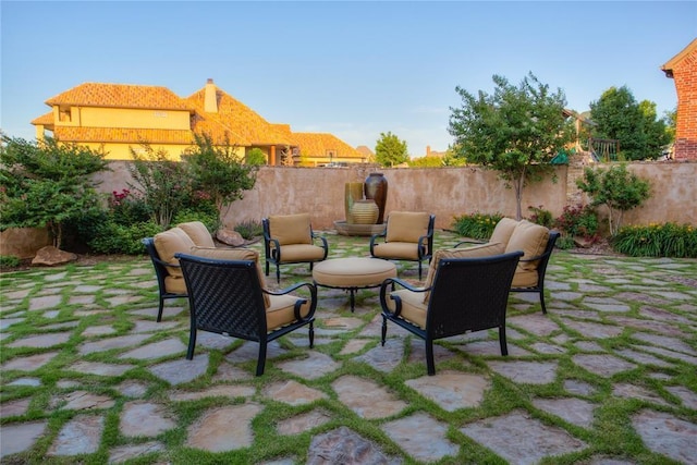 view of patio featuring a fenced backyard