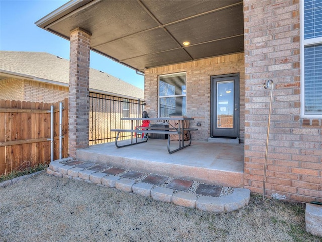 view of patio / terrace with fence