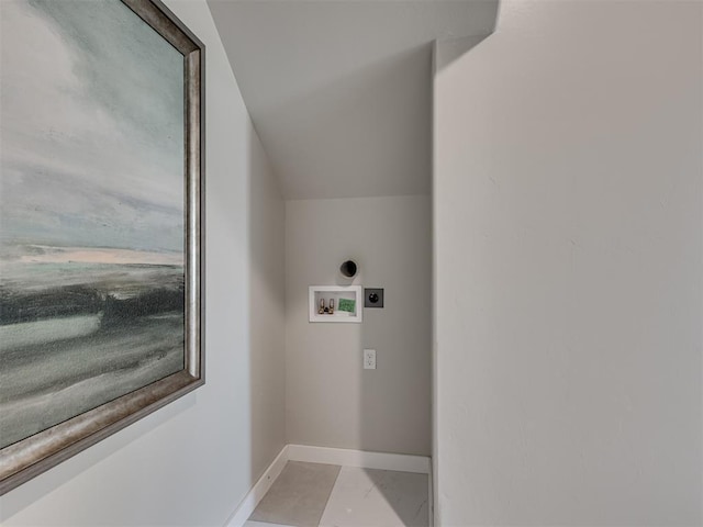 12 S Howard St, Edmond, OK 73003 - clothes washing area with hookup for a washing machine, baseboards, hookup for an electric dryer, and laundry area