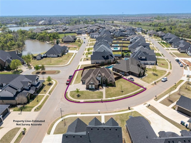 13216 Knight Island Dr, Oklahoma City, OK 73142 - aerial view with a residential view and a water view
