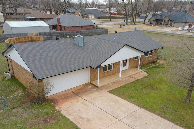 aerial view featuring a residential view