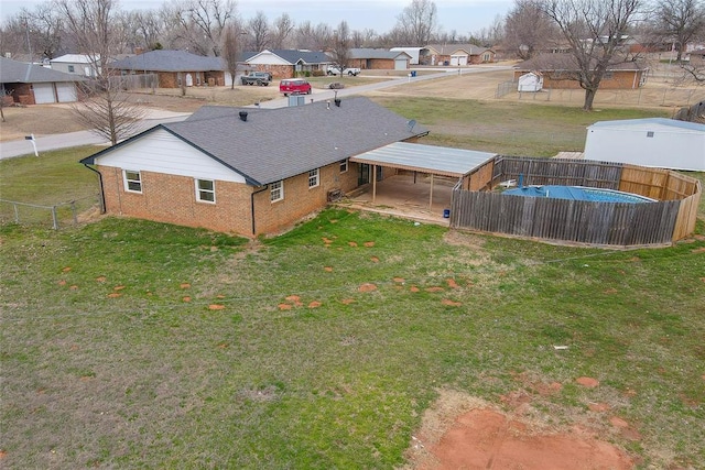 aerial view featuring a residential view