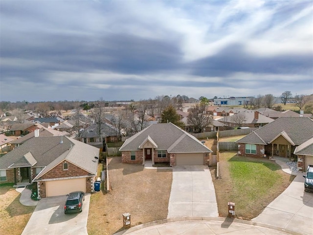 aerial view featuring a residential view