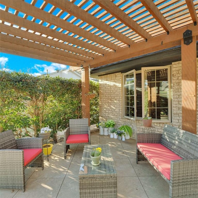 view of patio with an outdoor hangout area