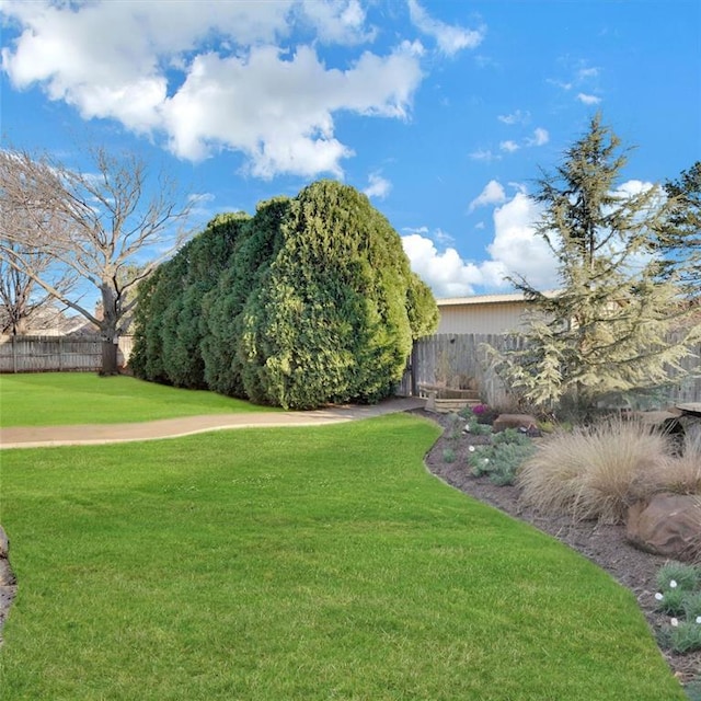 view of yard with fence