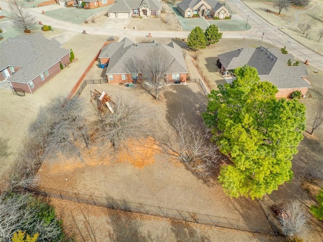 aerial view with a residential view