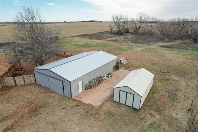 bird's eye view with a rural view