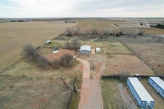 aerial view with a rural view