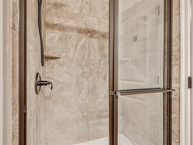 bathroom with a stall shower