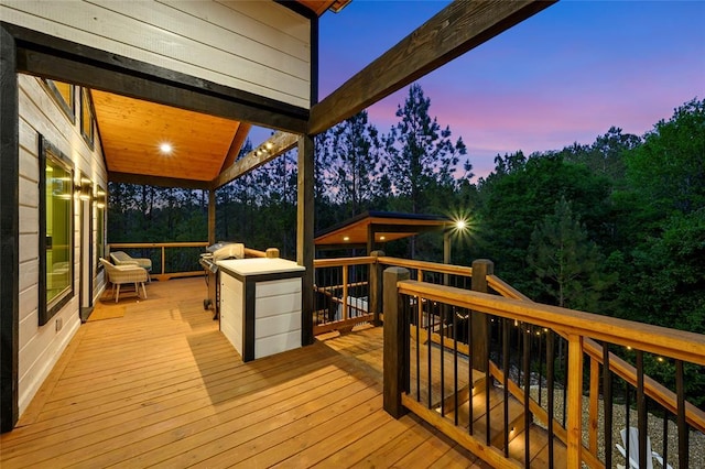 view of deck at dusk