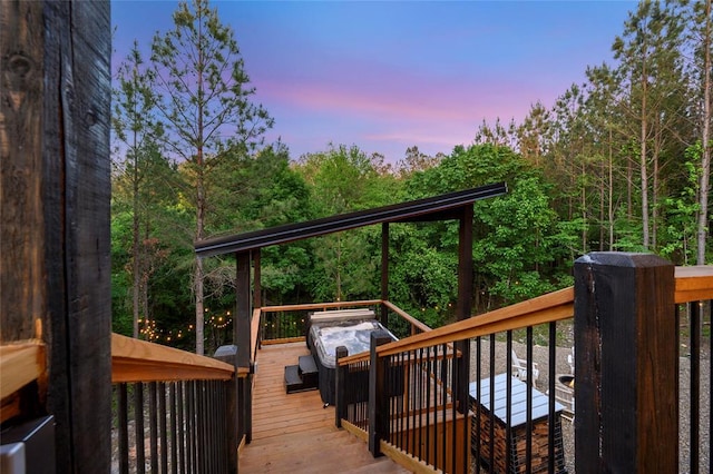 view of deck at dusk