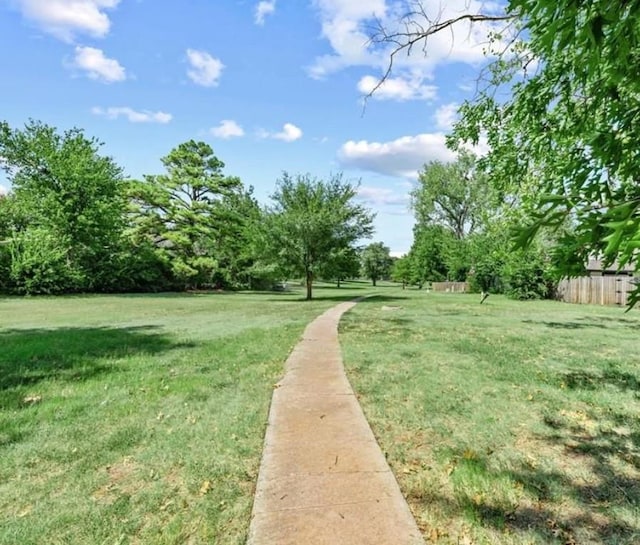 view of yard with fence