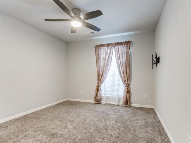 294 Emmy Jean Dr, Blanchard, OK 73010 - carpeted spare room featuring ceiling fan, baseboards, and visible vents