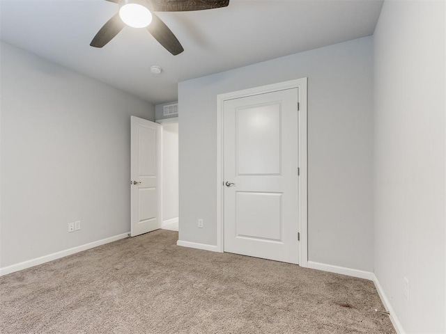 294 Emmy Jean Dr, Blanchard, OK 73010 - unfurnished bedroom featuring ceiling fan, carpet floors, visible vents, and baseboards
