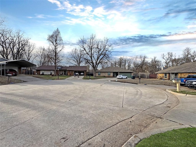 view of street featuring a residential view