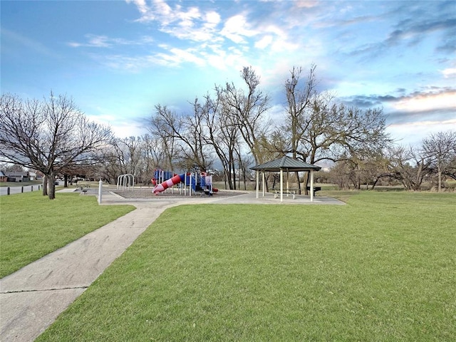 exterior space with a gazebo and playground community