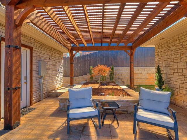 view of patio featuring a fenced backyard