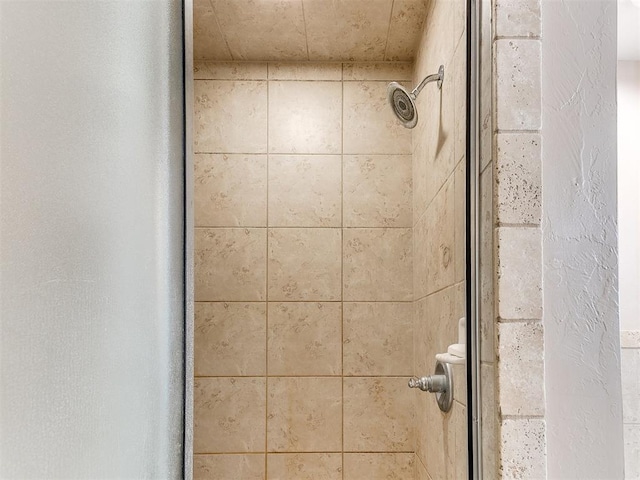 room details with a shower stall