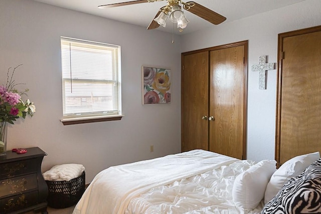 bedroom with a ceiling fan