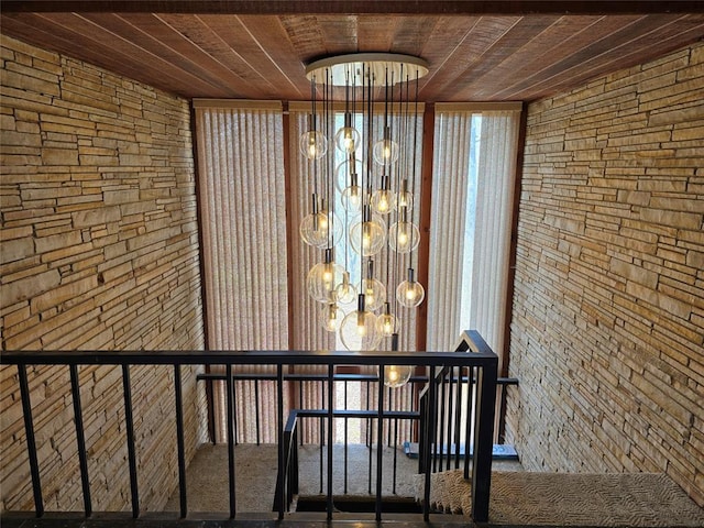 interior details with wooden ceiling