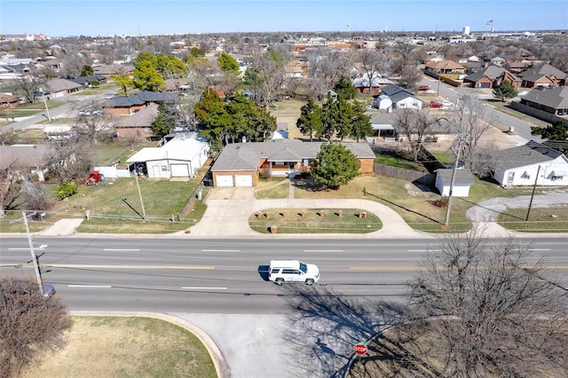 drone / aerial view with a residential view