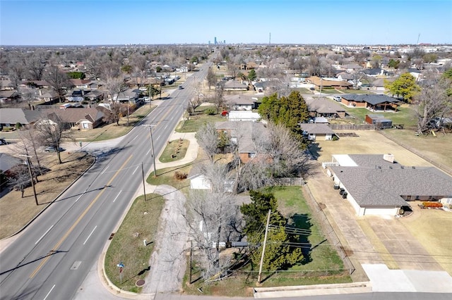 aerial view with a residential view