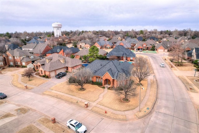 bird's eye view with a residential view