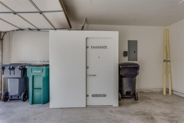 garage featuring electric panel