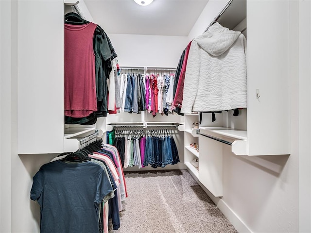 spacious closet with carpet flooring