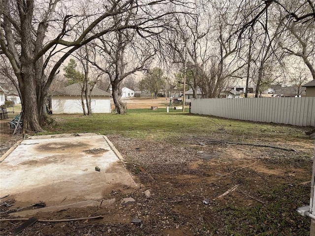 view of yard with fence