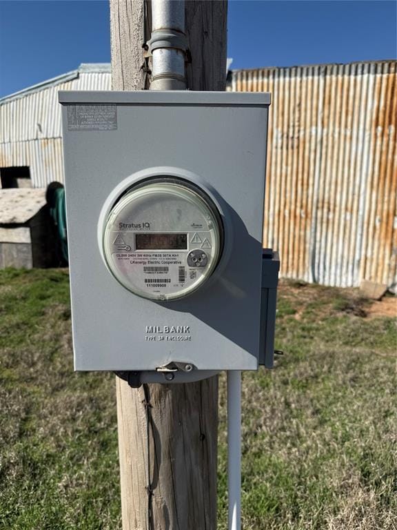 exterior details with electric meter