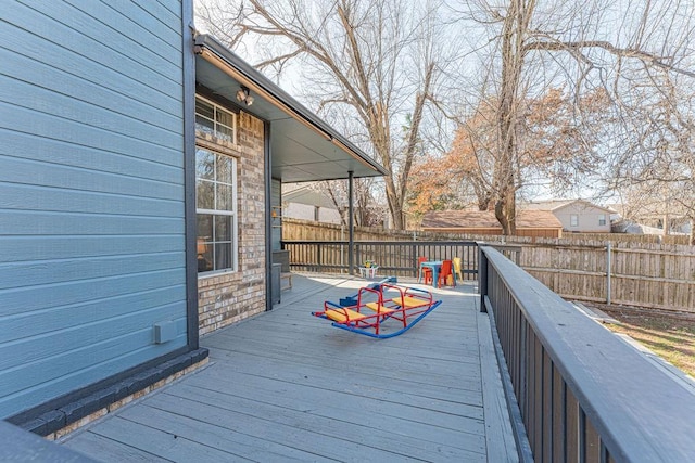 deck featuring fence