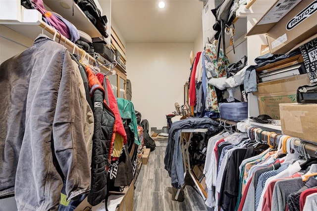 spacious closet featuring wood finished floors