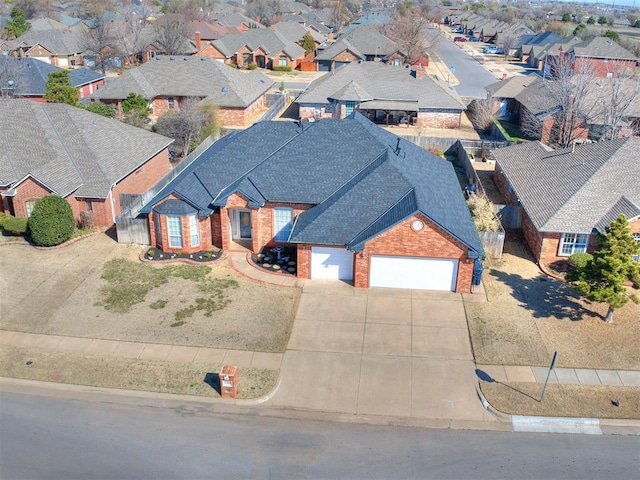 aerial view with a residential view