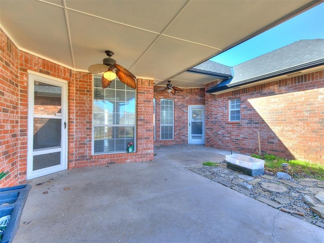 view of patio / terrace with ceiling fan