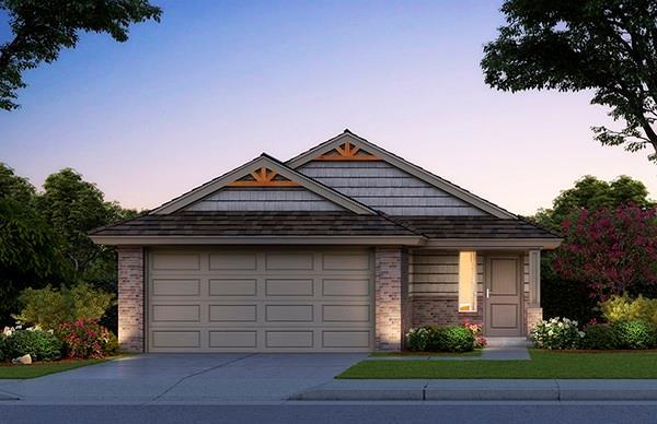 view of front facade with a garage, brick siding, and driveway