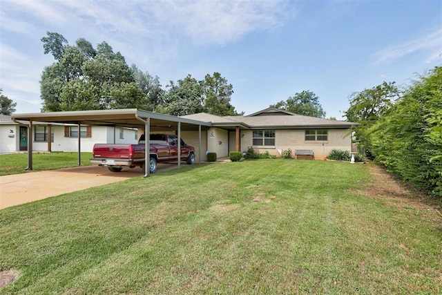 4801 Del Crest Dr, Del City, OK 73115 - ranch-style house featuring a front yard and concrete driveway