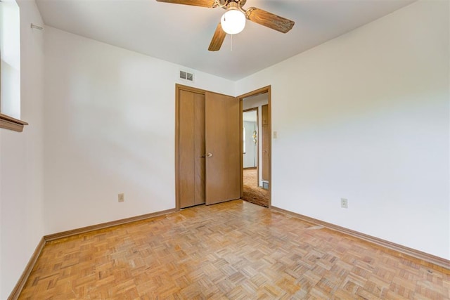 4801 Del Crest Dr, Del City, OK 73115 - unfurnished bedroom with a ceiling fan and a closet