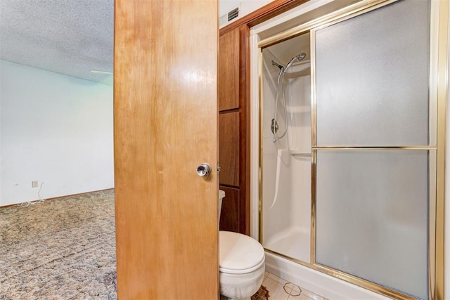 4801 Del Crest Dr, Del City, OK 73115 - full bathroom with a stall shower and a textured ceiling