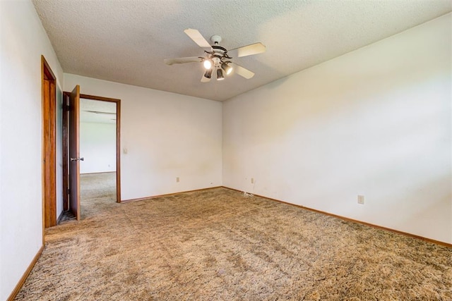 4801 Del Crest Dr, Del City, OK 73115 - carpeted empty room featuring a ceiling fan and a textured ceiling