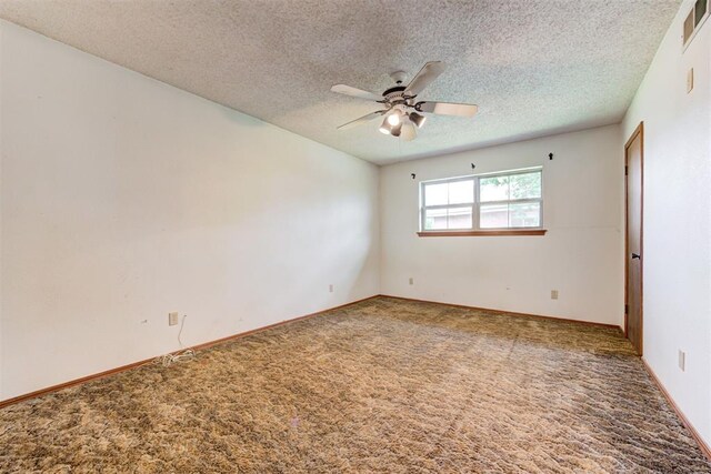 4801 Del Crest Dr, Del City, OK 73115 - carpeted empty room with a ceiling fan and a textured ceiling