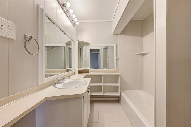 bathroom featuring tile patterned floors and vanity