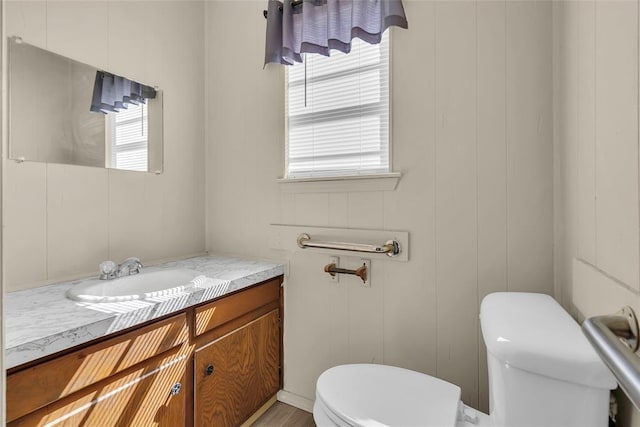 bathroom with toilet and vanity