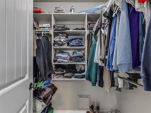 view of walk in closet