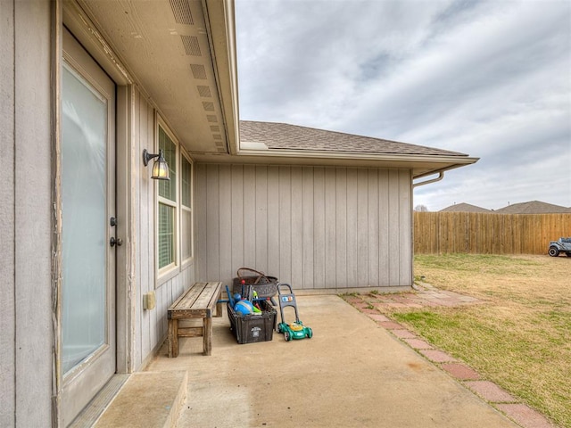 view of patio with fence