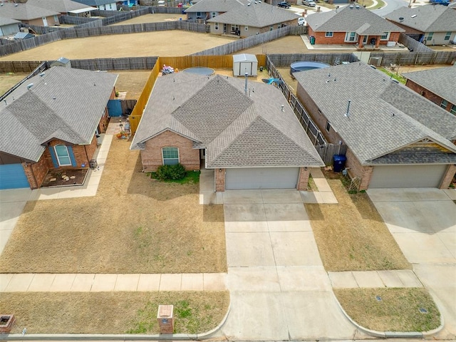 aerial view featuring a residential view