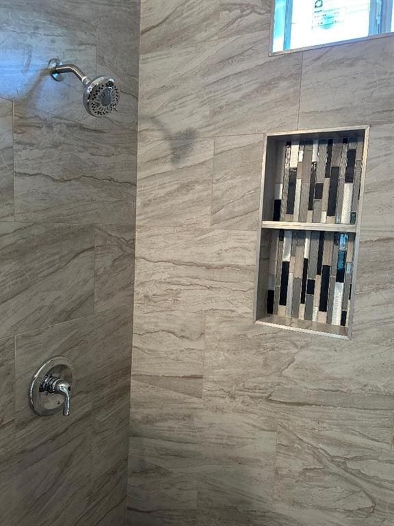 interior details with tiled shower